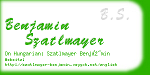 benjamin szatlmayer business card